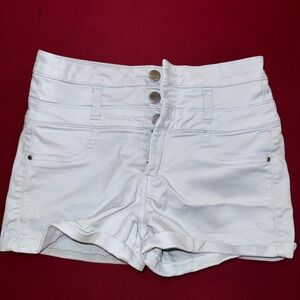 Refuge White High-Waisted Kids Shorts